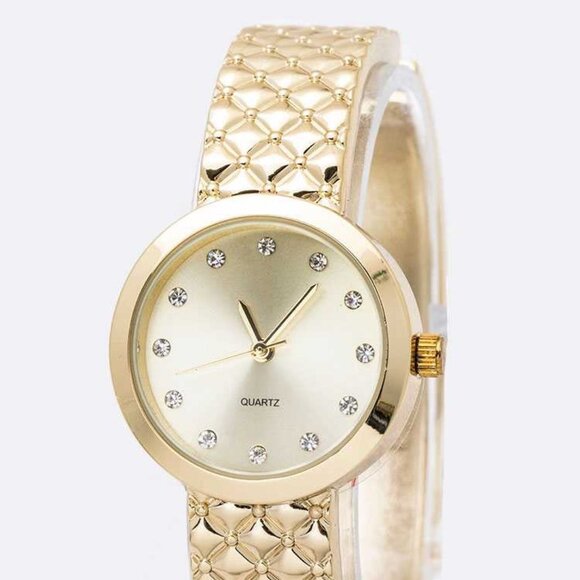 NEW GOLD Crystal Dial Fashion Bracelet Watch - Picture 4 of 9